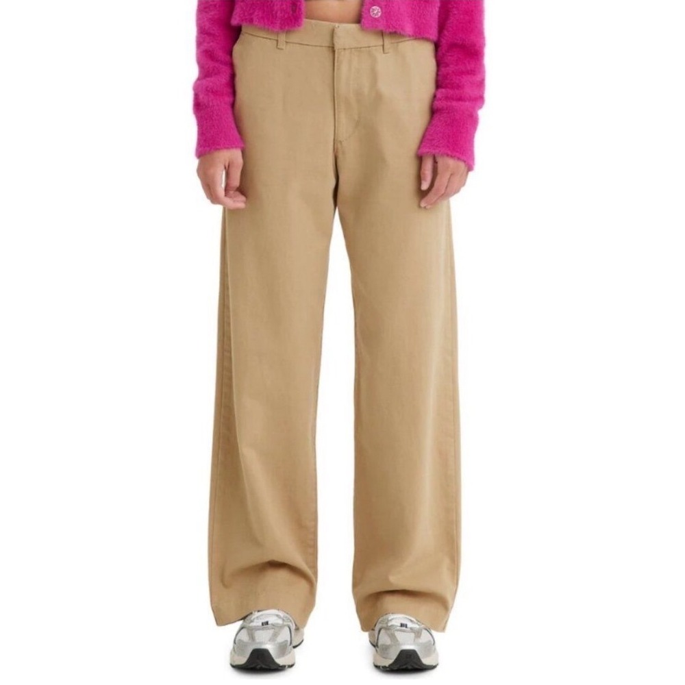 Levi's Baggy Trouser Women 30 UNBASIC Khaki Wide Leg Skate CHINO Pants‎